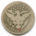 1/4 доллара 1900 (S). США. Четвертак Барбера. Серебро F