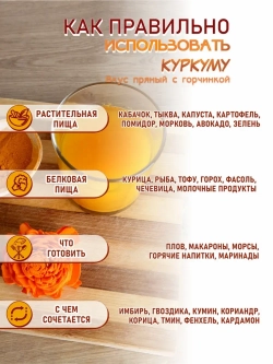 Куркума молотая (6% куркумина), 200 г