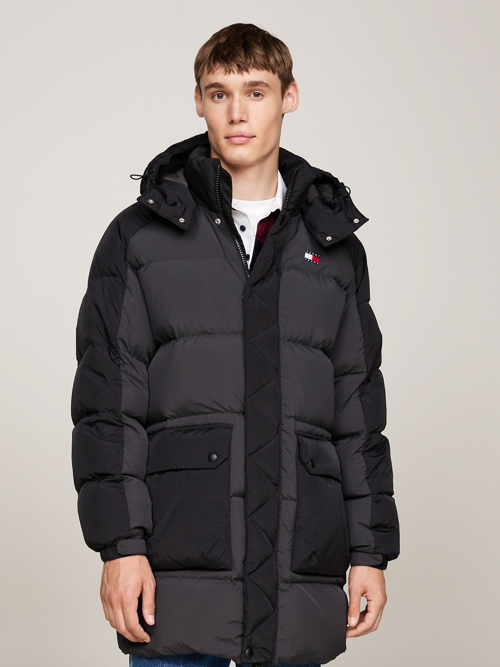 Пуховик Tommy Jeans Two-Tone Hooded Parka Black