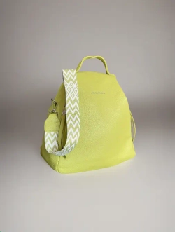 Рюкзак-сумка женская из экокожи жёлтая QOZA