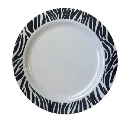 Тарелка Complement пластиковая белая Zebra d=230мм 6шт/упак