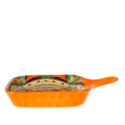 Блюдо с ручкой "Arabesque" (оранжевый) 23х14,5см (min9) (транспортная упаковка)