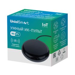 ULC-A700 18M-WF BLACK Умный ИК-пульт Wi-Fi. универсальный. micro-USB 5V в-к. 18м. Черный. Голосовое управление+приложение UnielSmart. TM Uniel