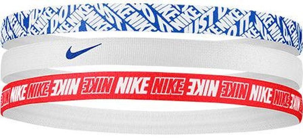 Резинка на голову Nike Printed Hairbands 3PK - game royal/white/university red