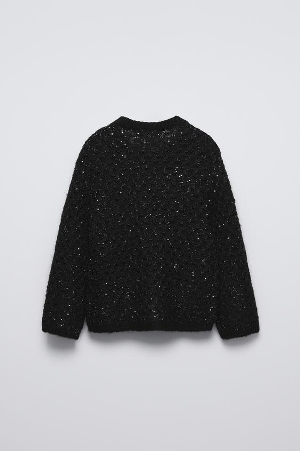 ZARA СВИТЕР С ПАЙЕТКАМИ, ЧЕРНЫЙ