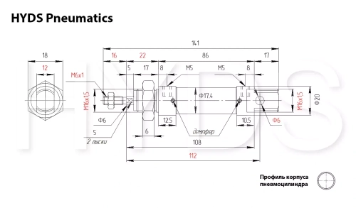 DSNU-16-30-PPV-A Пневмоцилиндр
