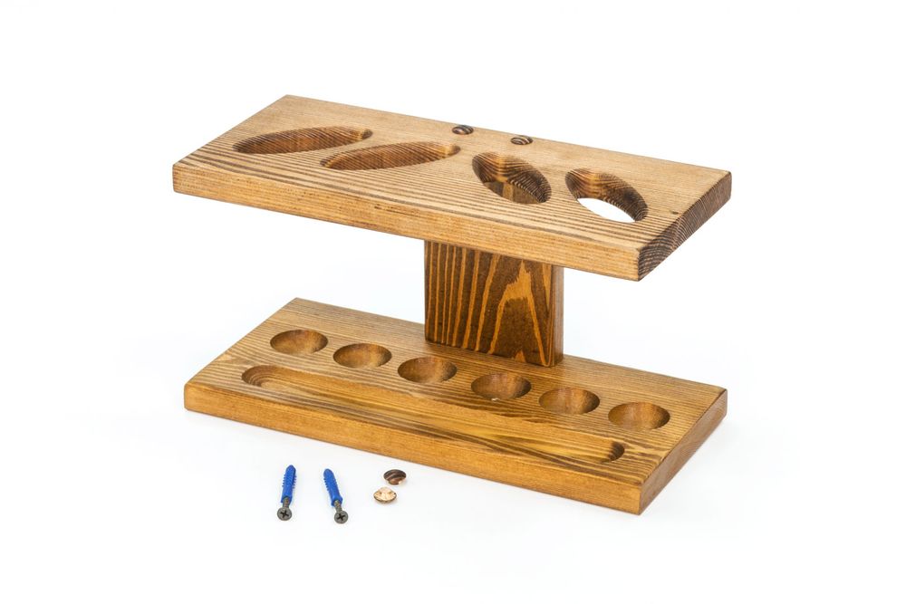 Полка для ракеток и мячей "Мастер" навесная (коричневая)