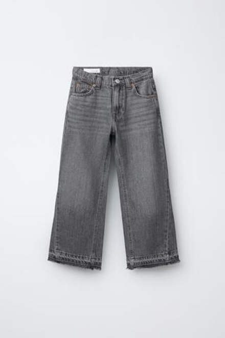 ZARA ДЖИНСЫ FLARE С БАХРОМОЙ, СЕРЫЙ