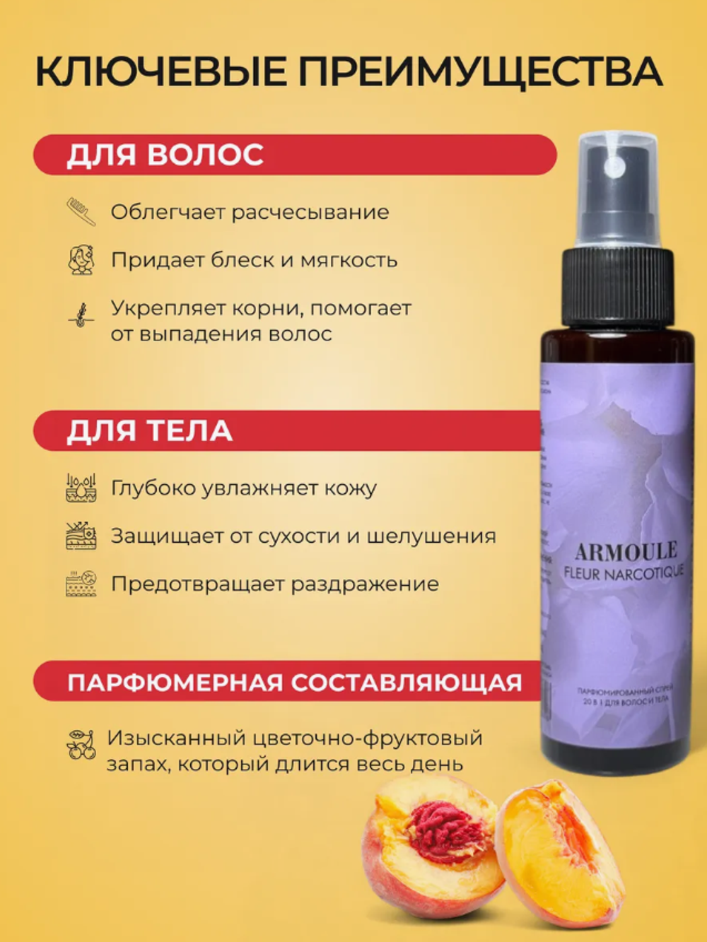Спрей Armoule Fleur Narcotique для волос и тела 20 в 1