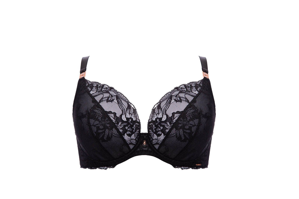 Черный бюстгальтер Sublime с мягкими гипюровыми чашками (Размер: 80E) (Цвет: черный)