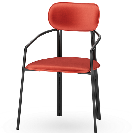 Стул ror, round, велюр, черный/темно-красный