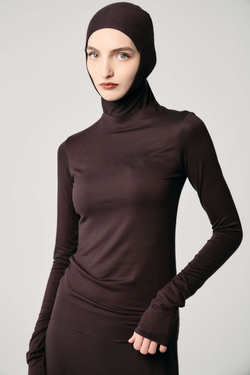 Лонгслив «Силуэт» коричневый