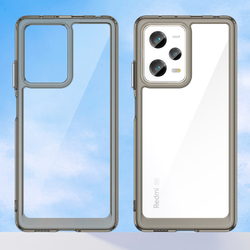 Чехол усиленный с рамками серого цвета для смартфона Xiaomi Redmi Note 12 Pro и POCO X5 Pro 5G, мягкий отклик кнопок
