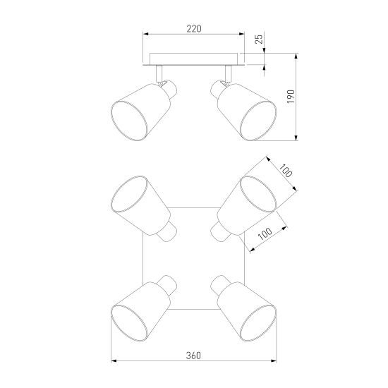 20080/4 / потолочный светильник / хром/голубой