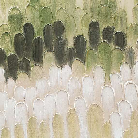 Панно декоративное с ручной росписью by feel, 140х70 см, хаки