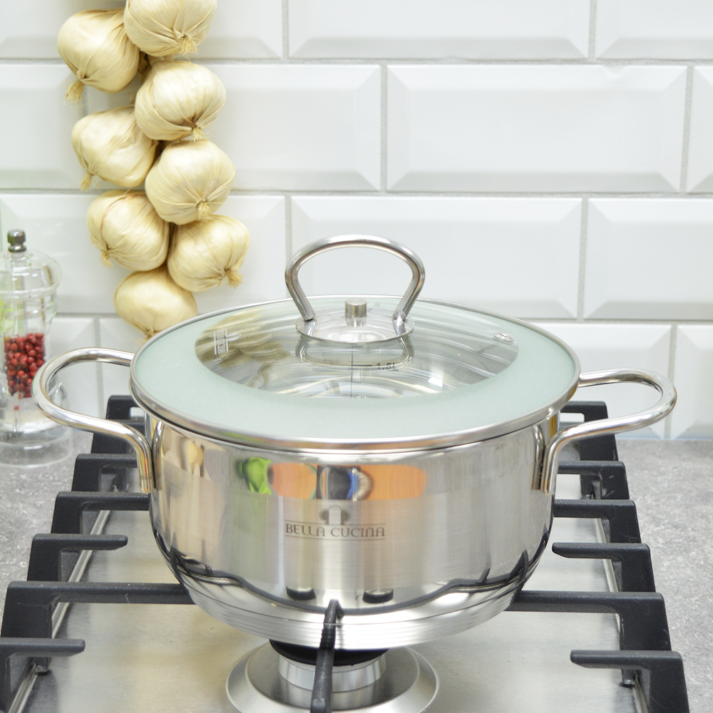 Кастрюля 2,2л со стеклянной крышкой Bella Cucina