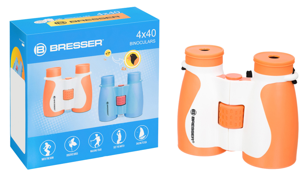 Бинокль детский Bresser Junior 4x40, оранжевый