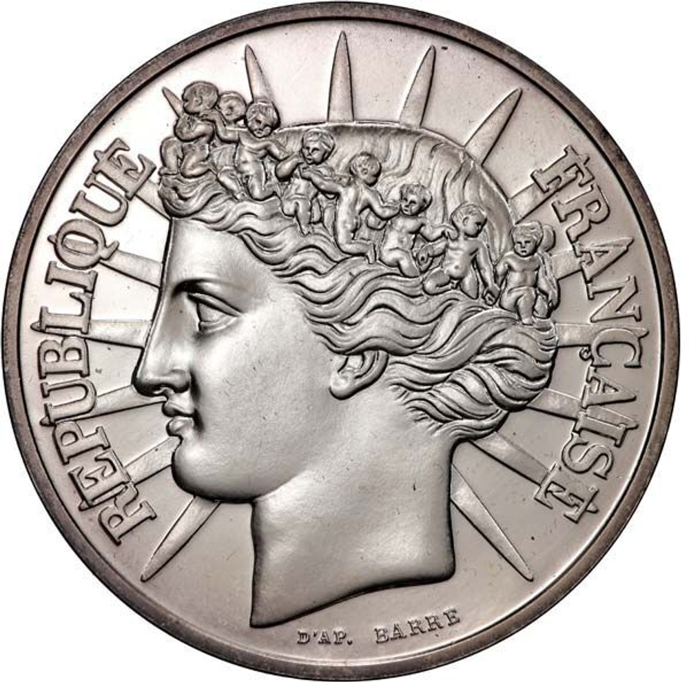 France, 100 Francs, 1988 – "Fraternité" Silver Commemorative Coin, MS