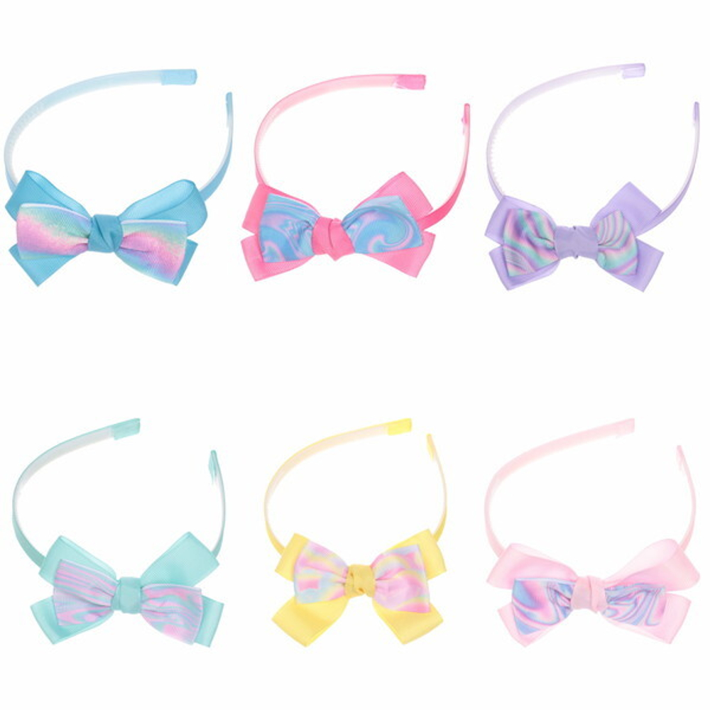 Ободок для волос детский на блистере «Rapunzel- Gradient», микс 6 цветов, 1 см