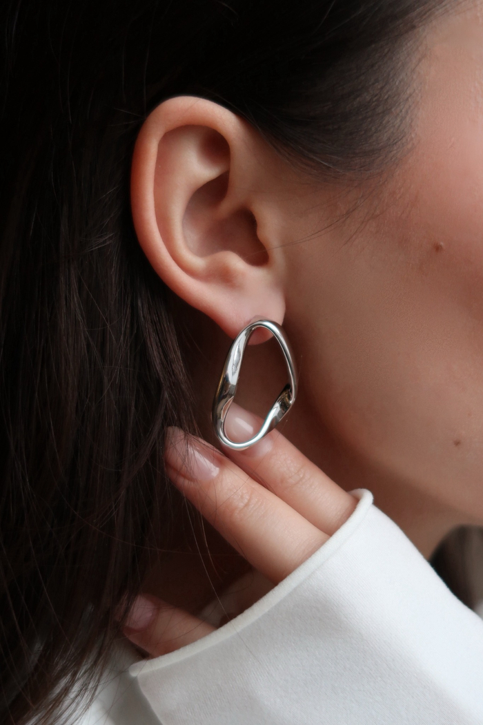 Серьги ОВАЛ silver