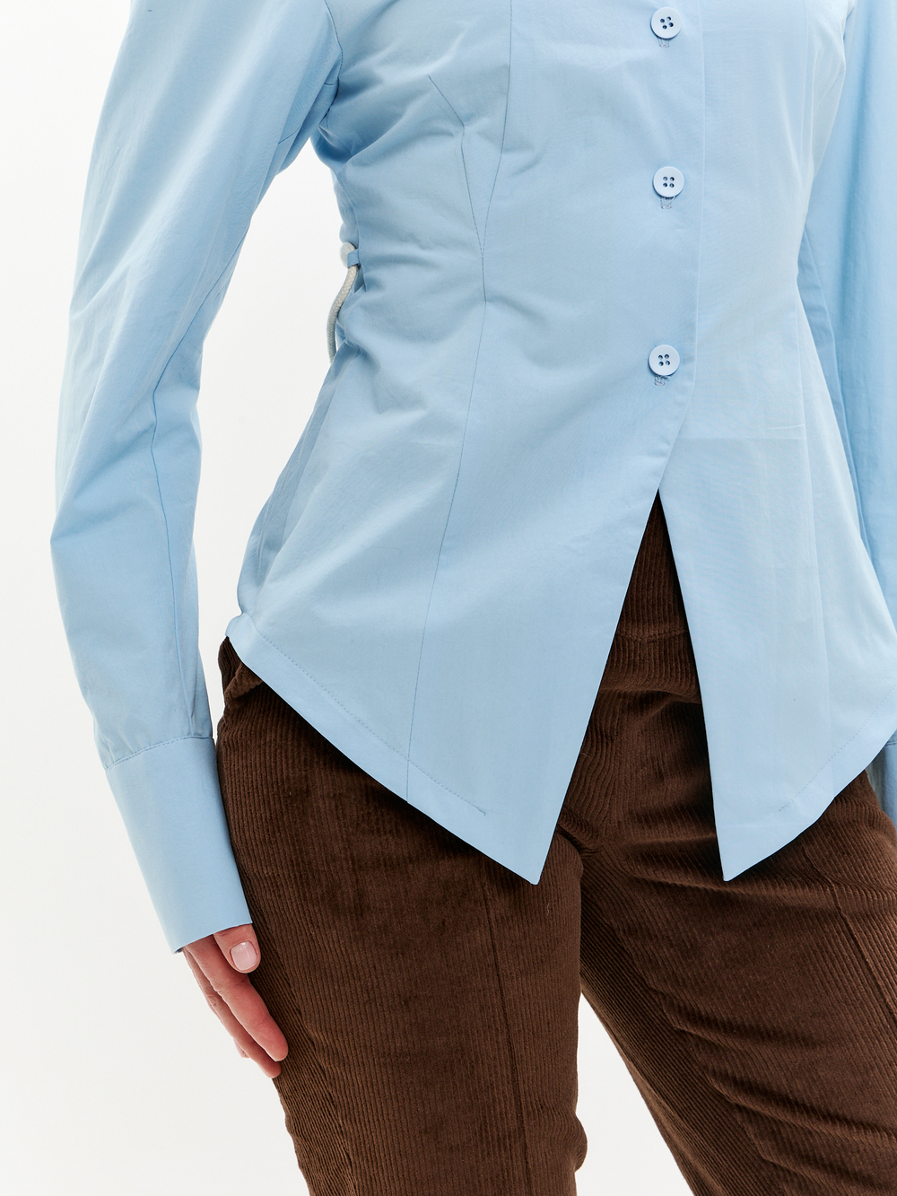 Рубашка приталенная REBEL голубая