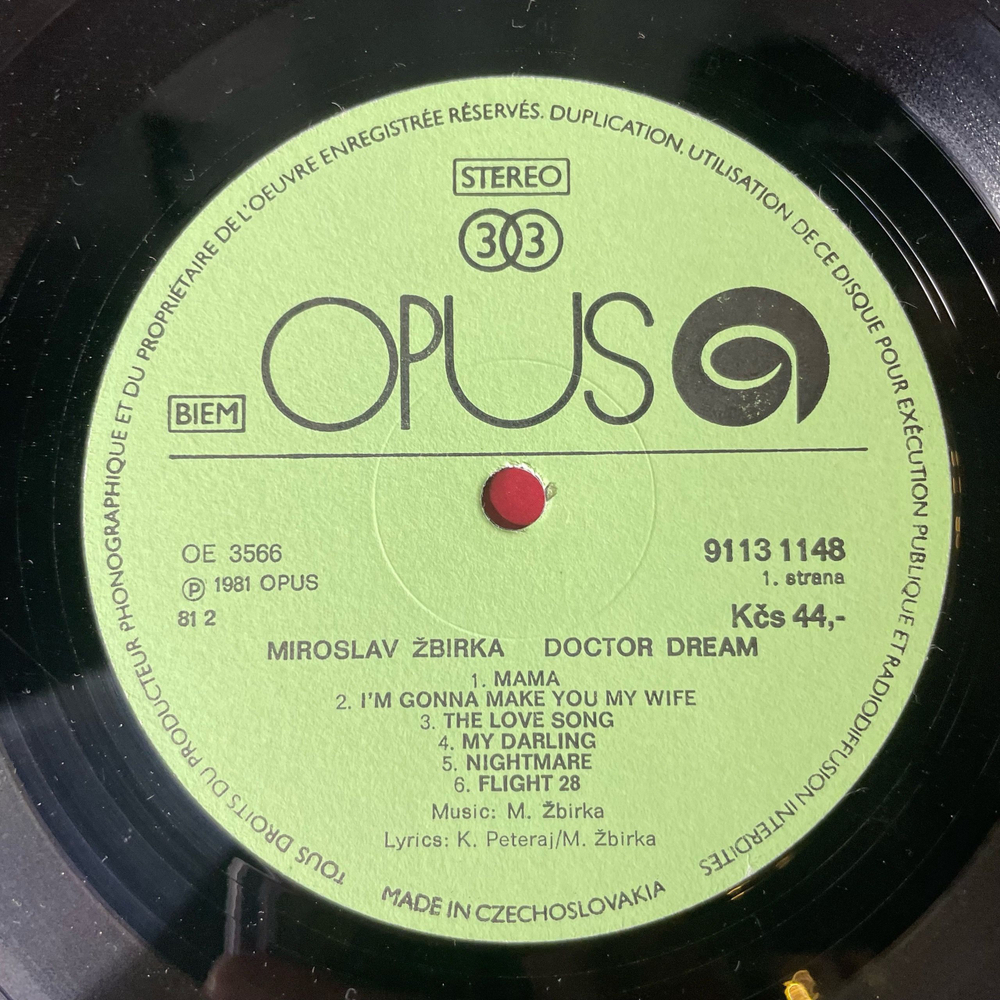 Винтажная виниловая пластинка LP Мирослав Жбирка Miroslav Zbirka, Doctor Dream (Чехословакия 1981)