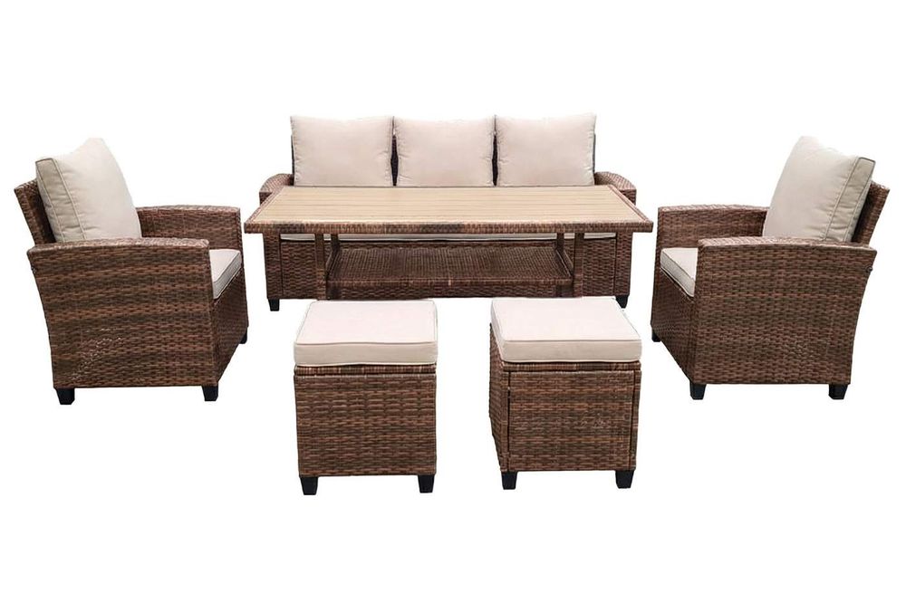 "Мэдисон" обеденная группа из искусственного ротанга, цвет коричневый