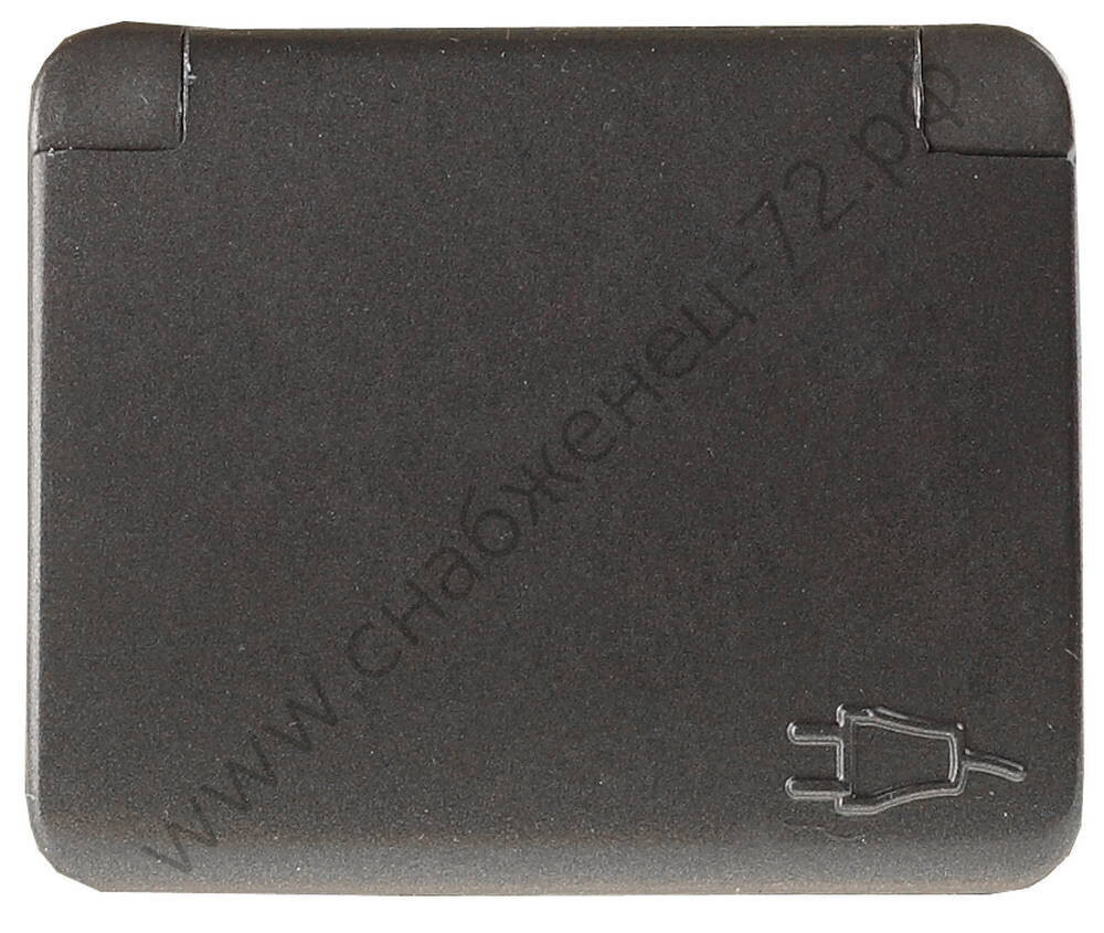 СВЕТОЗАР Гамма, с заземлением одинарная с крышкой без вставки и рамки цвет темно-серый металлик 16А/~250В, Электрическая розетка (SV-54110-DM)