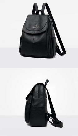 Рюкзак женский кожаный, черный