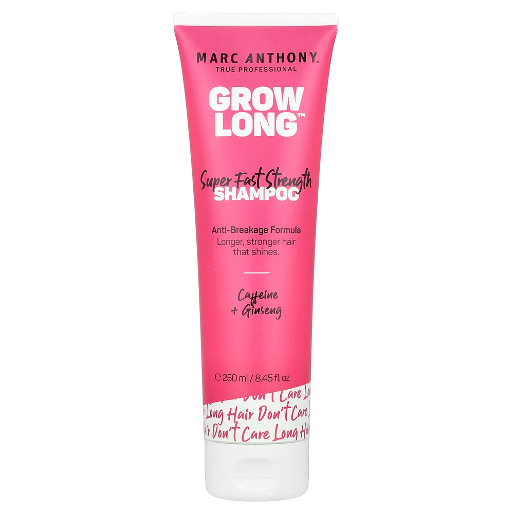 Marc Anthony, Grow Long ™, сверхбыстродействующий шампунь, кофеин и женьшень, 250 мл (8,45 жидк. унц.)
