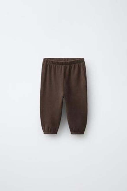 ZARA БРЮКИ-ДЖОГГЕРЫ SOFT TOUCH, КОРИЧНЕВЫЙ