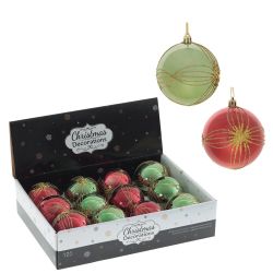 GAEM Набор из 12шт Украшение новогоднее "Шар", D 8 см, L35 W27 H8,5 см