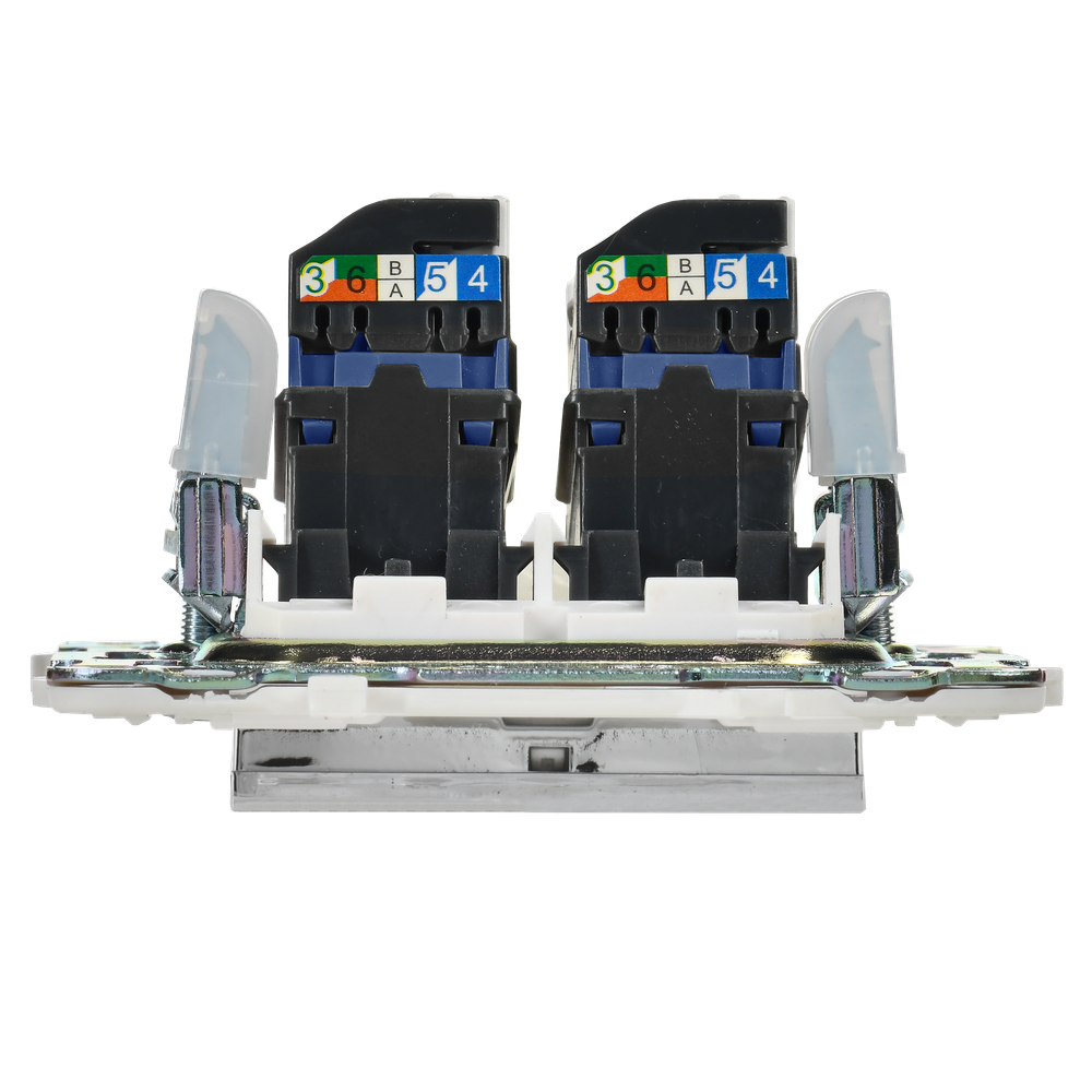 SKANDY Розетка компьютерная двойная RJ45 кат.6 SK-K04N металл никель IEK