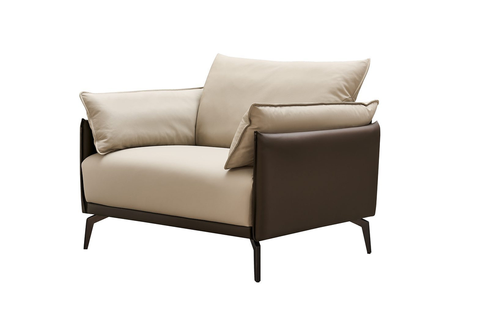 Кресло ELEGANTE NAPPA SF015 бежевый/коричневый #6615