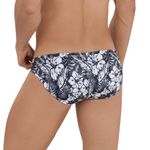 Мужские плавки черные с белым принтом Clever RIDDLE SWIMSUIT BRIEF 115011