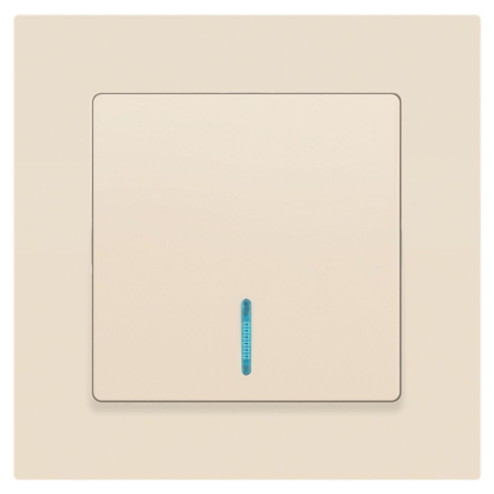 Выключатель Intro Accent 6-102-02 с подсветкой, 10А-250В, IP20, СУ, AL/CU, слоновая кость | Intro