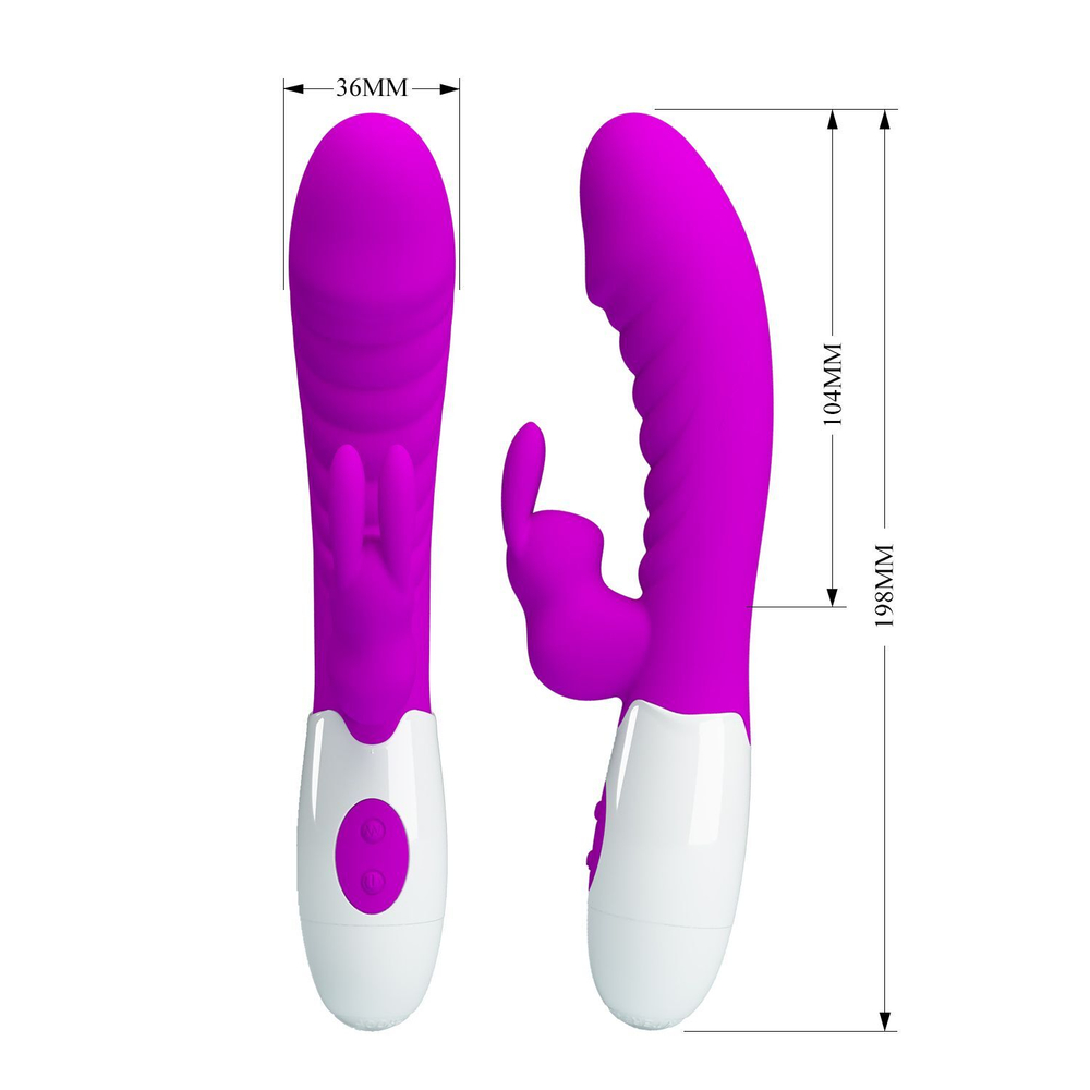 Лиловый вибратор-кролик Naughty Bunny - 19,8 см.
