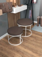 Комплект круглых банкеток - БКОР - коричневое на белом