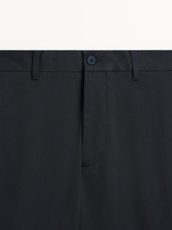 Massimo Dutti Зауженные брюки из хлопковой смеси, темно-синий