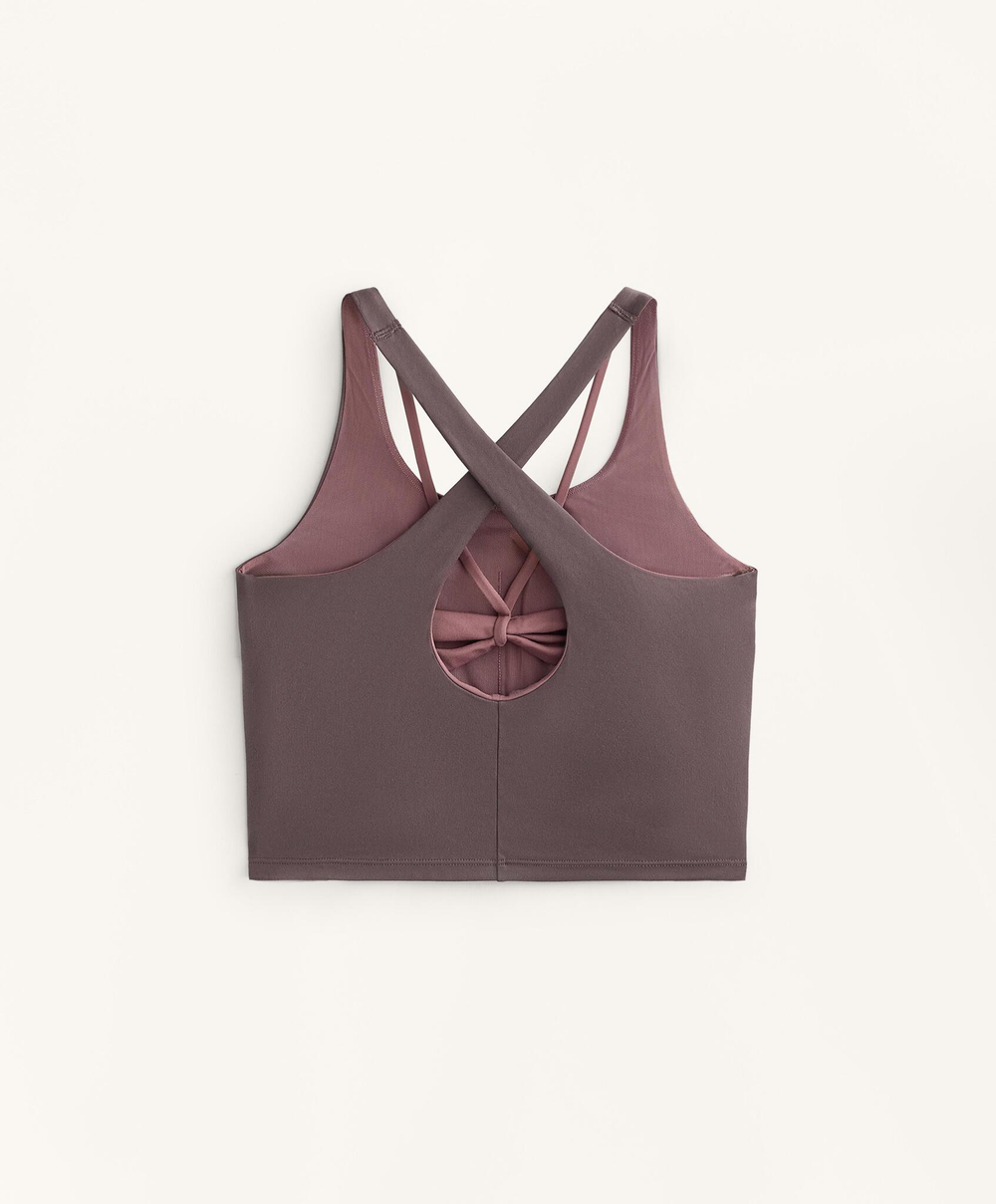 Oysho Спортивный топ без рукавов Comfortlux overlay, серо-фиолетовый