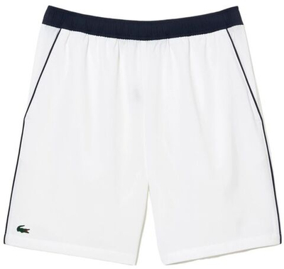 Мужские теннисные шорты Lacoste Stretch Tennis Shorts - white/navy blue