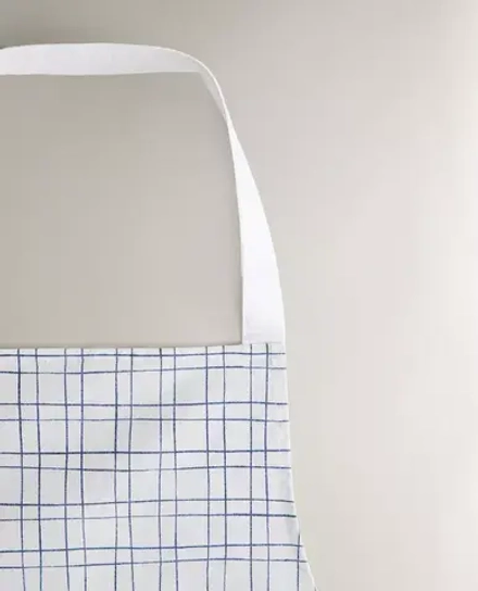 ZARA HOME ХЛОПКОВЫЙ ФАРТУК С ПРИНТОМ, БЕЛЫЙ