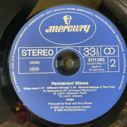 Винтажная виниловая пластинка LP Rush Permanent Waves (Германия 1980)