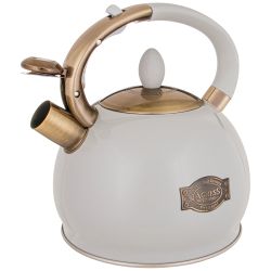 ЧАЙНИК AGNESS СО СВИСТКОМ, СЕРИЯ ТЮДОР,3,0 Л ТЕРМОАККУМУЛИРУЮЩЕЕ ДНО, СТАЛЬ 18/10, ИНДУКЦИЯ