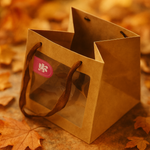 Подарочный Пакет с окошком крафт 20 см