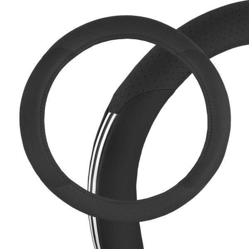 Оплетка руля M Skyway Eco Crome 1 экокожа хром черная