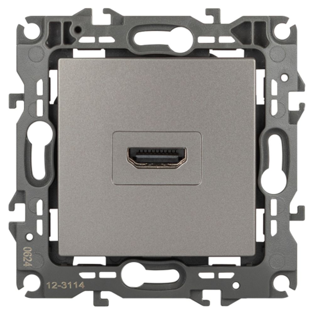 Розетка ЭРА Серия 12 12-3114-16 HDMI титан | ЭРА 12 Титан