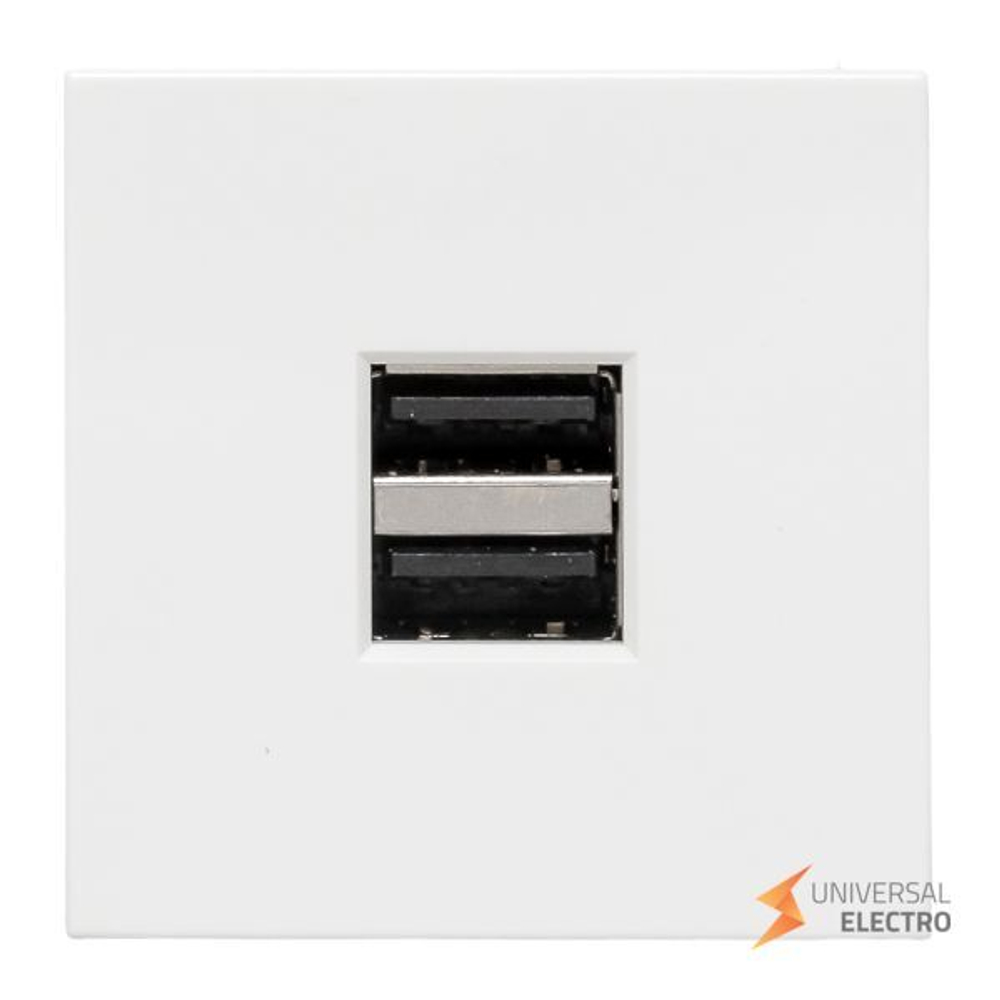Розетка USB A+A, 2,1А, 2 гнезда, без индикатора EKF