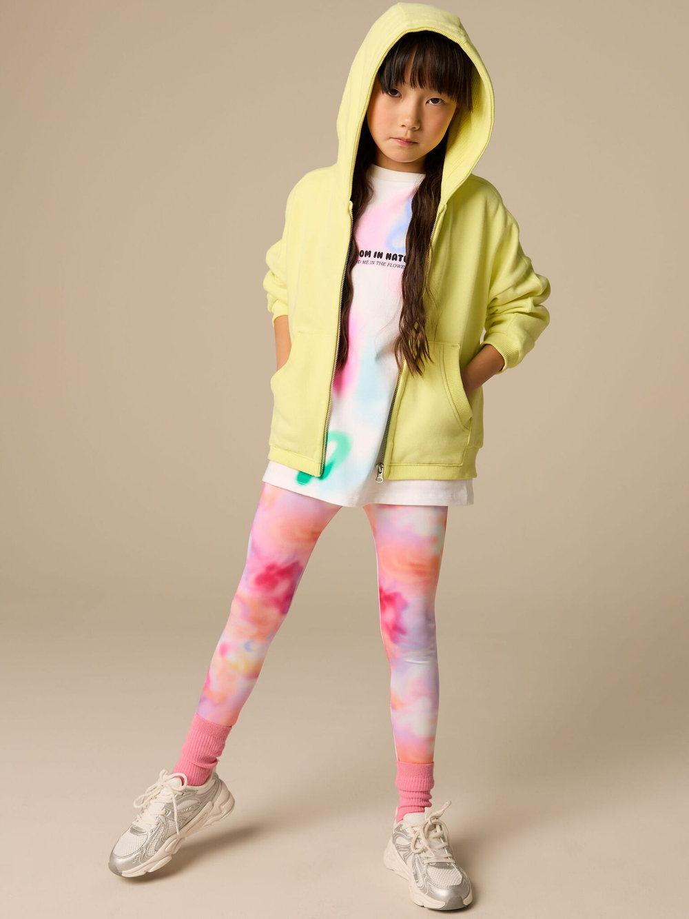 Толстовка с капюшоном на молнии для девочки Next E61-817, Желтый