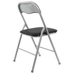 Стул складной BRABIX "Golf CF-007", серебристый каркас, кожзам чёрный, 532891